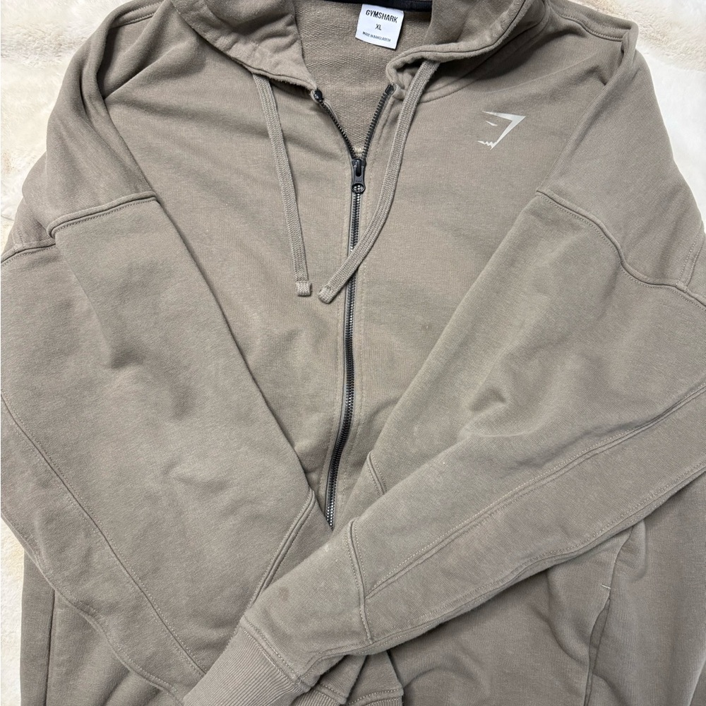 Gymshark Men's Zip Up Sweater in Tan